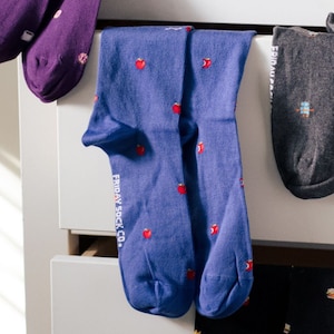 Men&#39;s Tiny Apple Socks | Friday Sock Co. | Mismatched Socks | Fruit Socks | Gifts for Teacher | Minimalist