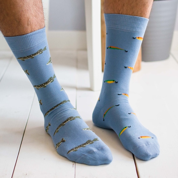Fish & Lures Socks Friday Sock Co. Mismatched Socks Dad Socks