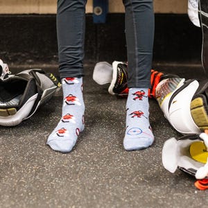 Kid&#39;s Socks | Hockey | Friday Sock Co. Mismatched Socks | Organic Cotton | Fun Gift for Kids | Sports Socks | Goalie & Player | Hockey Rink