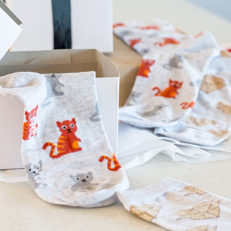 Men's Socks Cat & Box Mismatched Socks Cat Lover Etsy