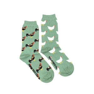 Women's Socks | Chicken & Rooster | Friday Sock Co Mismatched Socks | Farm Bird | Chicken Gift | Country Socks | Farm Socks | Egg Socks