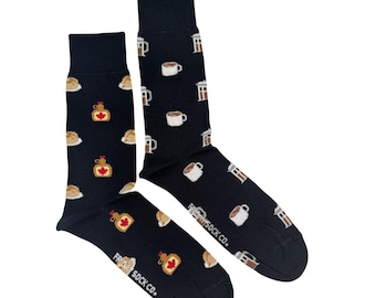 Men's Coffee & Pancakes Socks | Purposely Mismatched | Great Gift