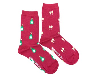 Women's Socks | Champagne & Glass | Friday Sock Co Mismatched Socks | New Years Socks | Fun Socks | NYE Socks | Gift Ideas | Champagne Socks