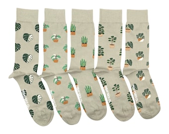 Men's Socks | Plants | Friday Sock Co.Mismatched Socks | Laundry Box | Gift Idea | Gift Set | Fun Socks | Nature | Hipster Socks | Dad Socks