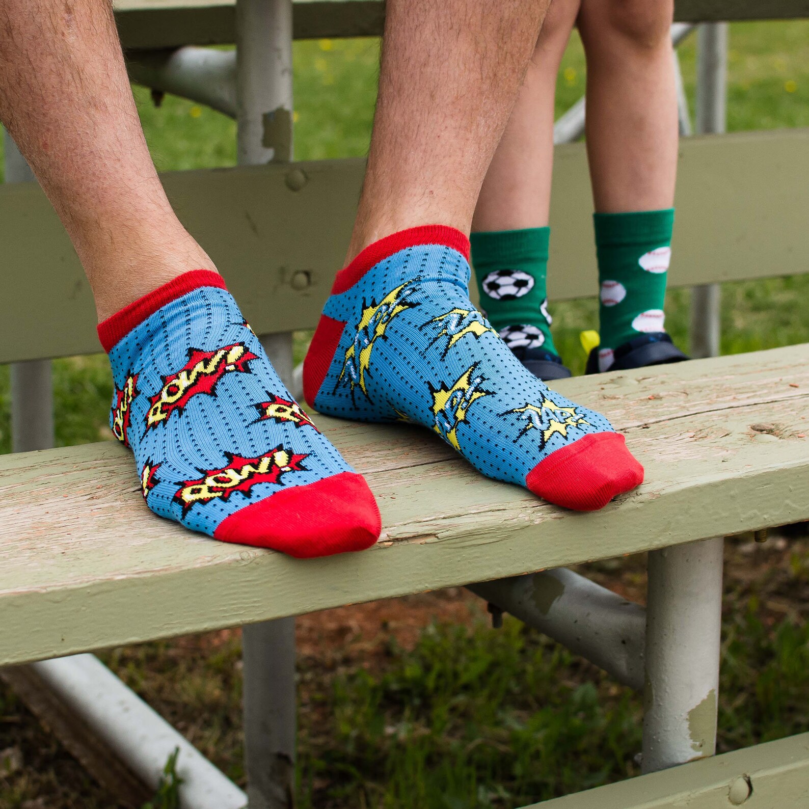 Men's Ankle Socks Pow Zap Superhero Socks Mismatched Etsy Canada