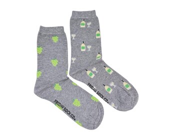 Women's Limited Edition White Wine Socks | Purposely Mismatched | Great Gift