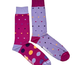 Men's Small Polka Dot Socks | Purposely Mismatched | Great Gift