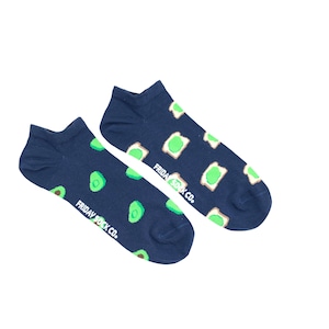 Men&#39;s Ankle Socks | Avocado & Toast | Friday Sock Co. Mismatched Socks | Food Socks | Avocado Socks | Brunch Socks | Avo Gift | Fruit Socks