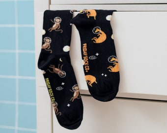 Animals & Space Helmets Socks | Friday Sock Co Mismatched Socks | Zoo Animals | Gifts for Him | Funny Socks | Gifts for Dad