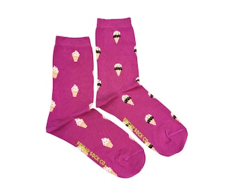 Women's Ice Cream Cone Socks | Purposely Mismatched | Great Gift