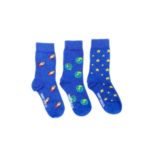 Kid's Socks | Space | Friday Sock Co Mismatched Socks | Organic Cotton | Space Birthday | Kids Space Gift | Earth Socks | NASA Kids Socks