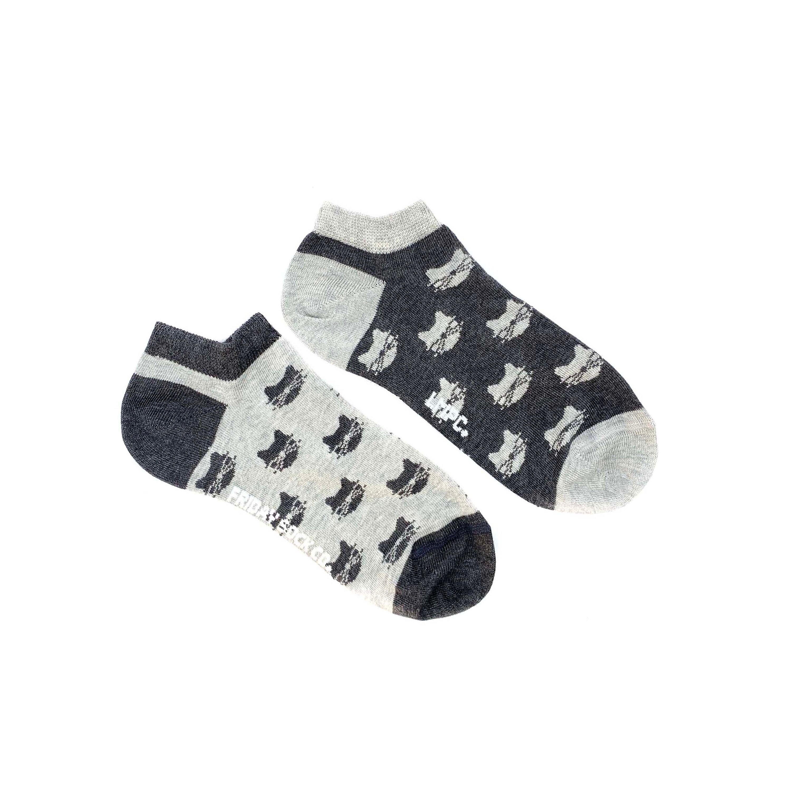 Women's Ankle Socks Grey Cats Mismatched Socks | Etsy
