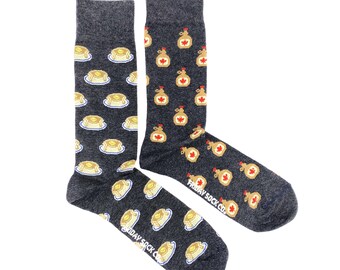 Men's Socks | Pancake & Maple Syrup | Friday Sock Co. Mismatched Socks | Canadian Socks | Breakfast Socks | Syrup Socks | Pancake Lover