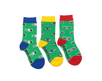 Kid's Socks | Video Game Controller | Friday Sock Co Mismatched Socks | Organic Cotton | Boys Socks | Video Game Party | Birthday | Kid Gift