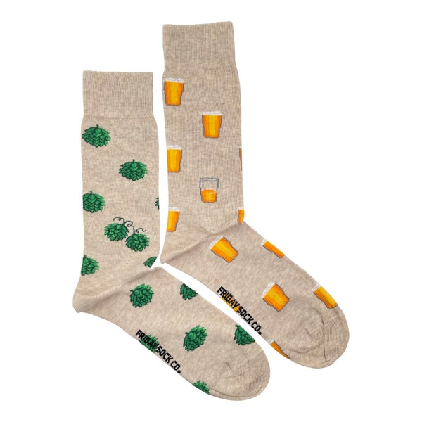 Men's Socks | Beer & Hops V2 | Friday Sock Co. Mismatched Socks | Craft Beer Lover | Brewery Socks | Beer Lover Gift | Pub Socks | Christmas