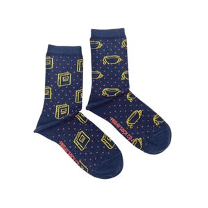 Women's Book & Tea Mismatched Socks | Cozy Reading Librarian Gift | Book Lover Novelty Socks | Gifts For Her | Tea Drinker Novelty Socks