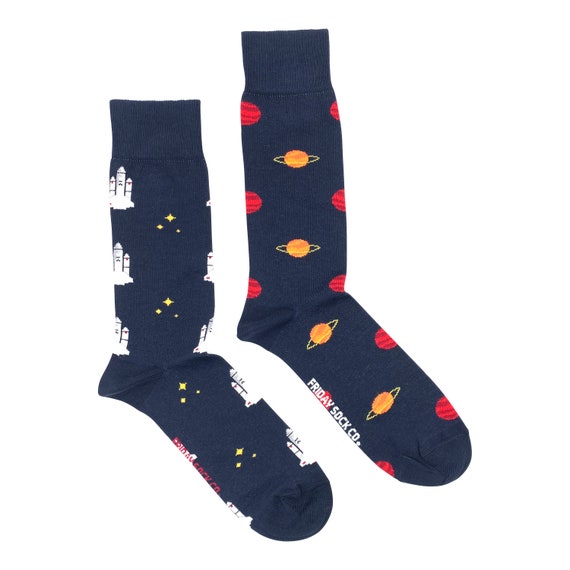 Men's Socks Planets & Space Shuttle Mismatched Socks | Etsy