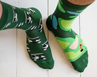 Golf Socks | Friday Sock Co Mismatched Socks | Golf Gift for Him | Boyfriend Christmas Gifts | Man Sock | Dad Socks | Cool Socks | Golf Gift