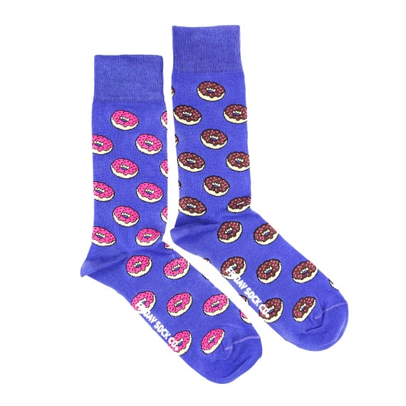 Mens Socks Mismatched Socks Donuts Fun Socks Crazy | Etsy