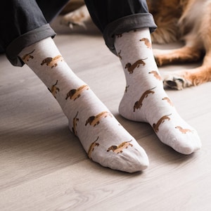 Weiner Dog Socks | Weiner Dog Hot Dogs | Women&#39;s Socks | Friday Sock Co Mismatched Socks | Cute and Quirky Gifts | Gifts for Her | Dog Socks