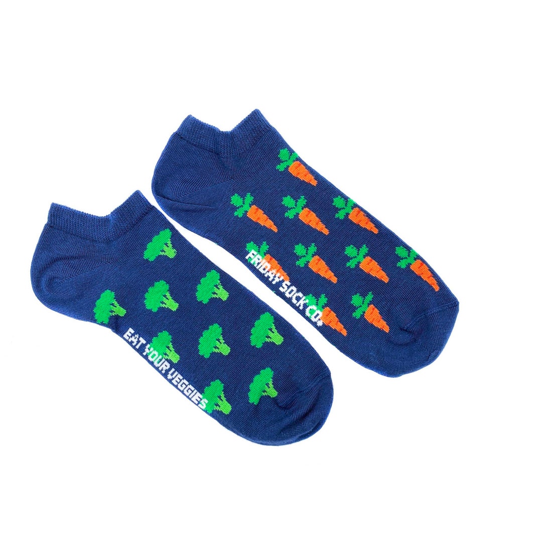 Mens Ankle Socks Veggie Socks Mismatched Socks Broccoli Socks Carrot Socks Gardening Socks