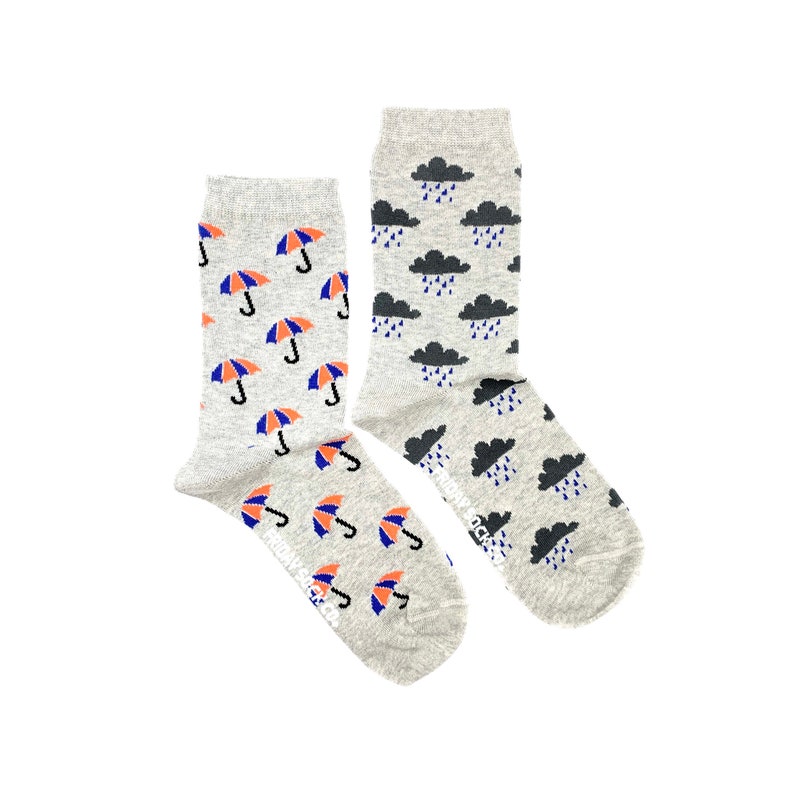 Women's Socks Umbrella & Rain Cloud Mismatched Socks Etsy