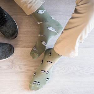 Bird Watching | Men's Socks | Friday Sock Co Mismatched Socks | Nature Lover Gift | Binoculars | Bird Calling Socks | Bird Socks