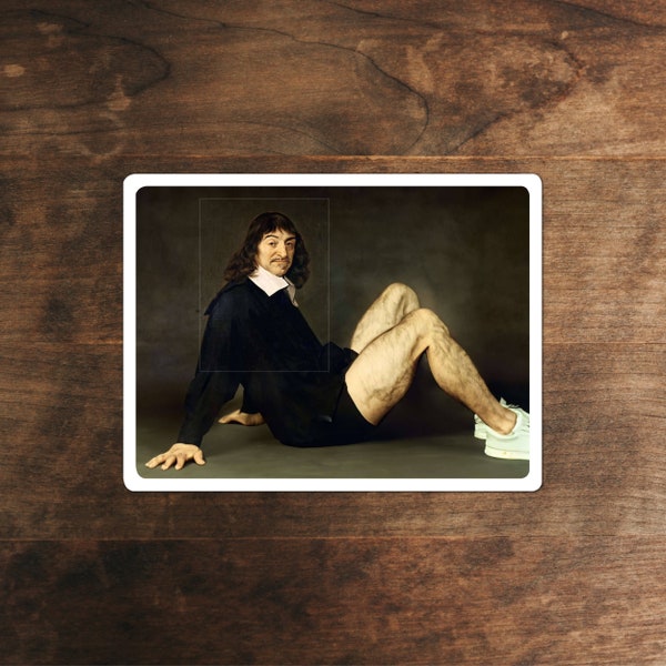 René Descartes AI Portrait Expansion sticker | Philosophy sticker | Meme sticker | Funny sticker