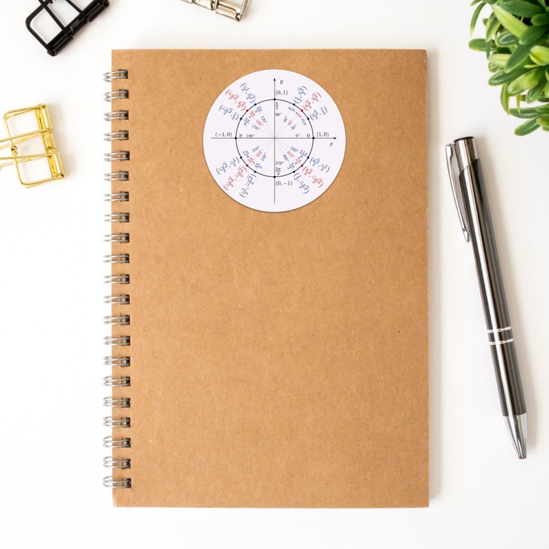 Unity Circle Sticker Unit Circle Trigonometry Vinyl Sticker: Math Student Gift - Etsy