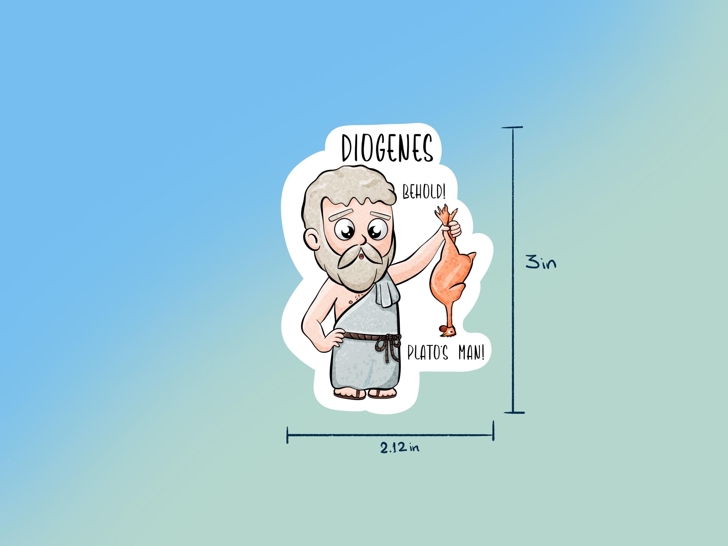 Diogenes the Cynic | Behold! Plato’s Man | Philosophy Sticker - Etsy