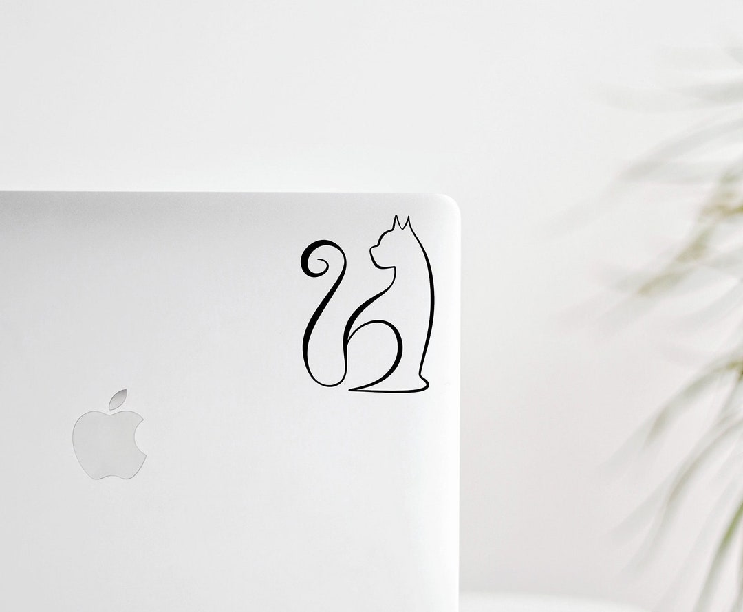 Sleek and Minimalist Line Art Cat Decal Purr-fectly Simple Decal for