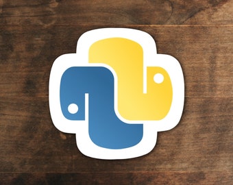 Python Logo Sticker Computer, Tablet, Phone, Coder, Vinyl, Waterproof ...