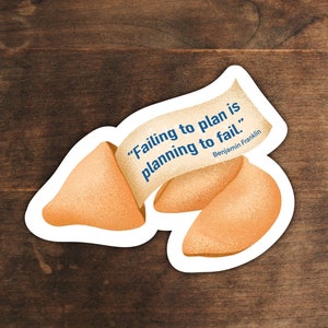 Motivational Vinyl Sticker - &#39;Failing to Plan is Planning to Fail&#39; sticker | Benjamin Franklin quote | Philosophy sticker