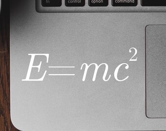 E=mc2 Vinyl Decal: Einstein Relativity Equation for Laptop, Car