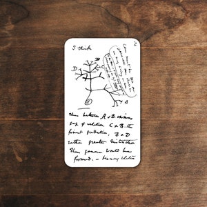 May include: A handwritten diagram of a tree with branches labeled A, B, C, and D. The text below the diagram reads: "Theo. before A & B. chains for of selection, C + B. The first gradation, B & D rather greater distinction. Then forms would be formed. - Henry Weldon"