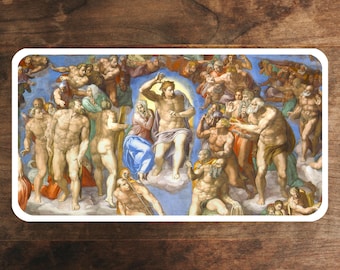 Michelangelo's Last Judgment Sticker: Renaissance Art Vinyl Decal