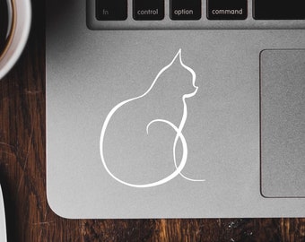Sleek and Minimalist Line Art Cat Decal - Purr-fectly Simple | decal for laptop | decal for car