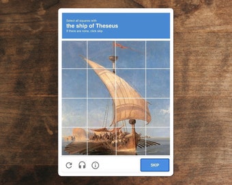 Ship of Theseus Sticker: Philosophical Captcha Art
