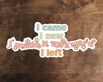 Awkward Encounters Sticker: Funny Vinyl Sticker