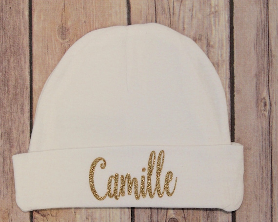 newborn baby hat with name