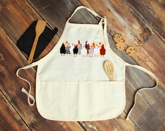 Chicken Apron, Chicken Lover Apron, Apron for Chicken Lover, Gift for Mom, Gift for Chicken Lover, Christmas Gift Chicken Lover