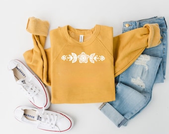 Butterfly Gold Pyrex Pattern Sweatshirt Vintage Style