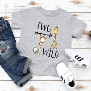 Two Wild, Boy Second Birthday, Two Birthday, Second Birthday, Boys 2nd birthday, zoo animals birthday shirt, two wild birthday shirt