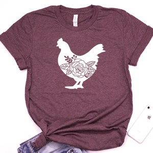 Floral Chicken Silhouette Tee