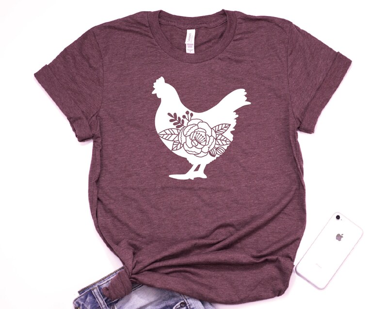 Chicken Shirt / Floral Chicken Shirt / Chicken Shirts / | Etsy