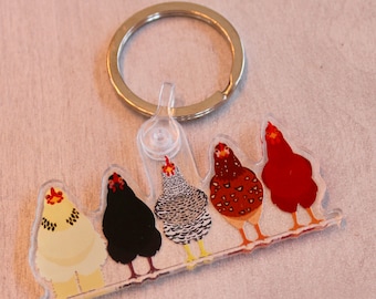 Huhn Schlüsselanhänger, Schlüsselanhänger Huhn, Schlüsselanhänger für Hühner, Schlüsselanhänger, Huhn Geschenk, Geschenk für Hühnerliebhaber,