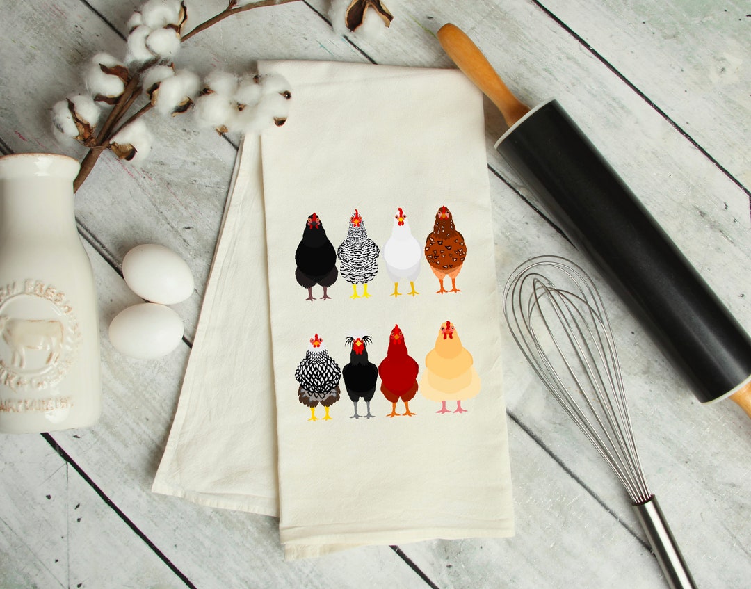 Chickens Tea Towel. Tea Towels Farmhouse. Farmhouse Tea Towel. Kitchen Towel. Farmhouse Tea