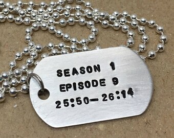 Favorite TV Show Moment • Keychain • Necklace • Customized Season Episode Time Stamp • TV Fan Gift • Customized • Personalized