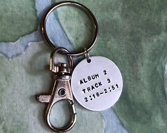 Favorite Part of a Song • Custom Time Stamp Keychain • Favorite Song Album Track Time • Unique Music Gift • Customized Personalized