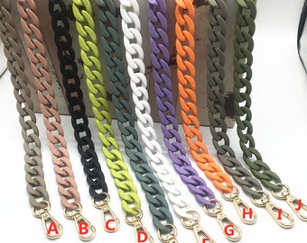 SimpleLif DIY Acrylic Bag Strap Purse Clear Chain Replacement Chain Strap Set with Buckles for Handbag Crossbody Shoulder Bag